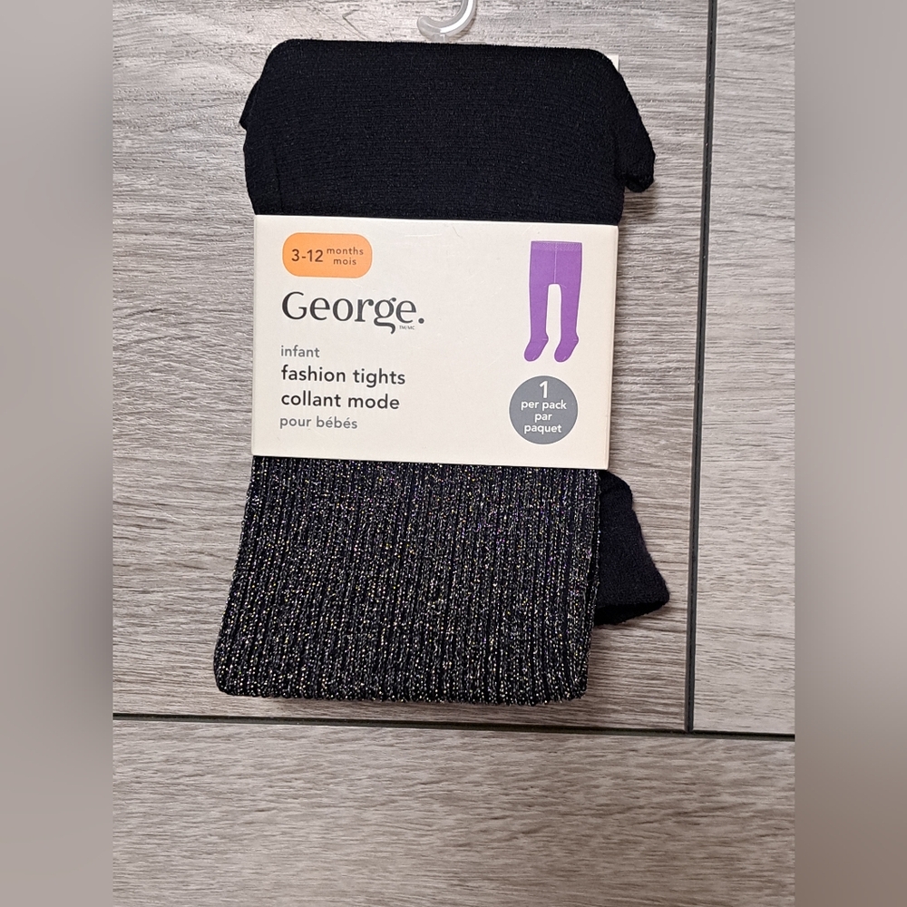 George Black and Silver Infant And Toddler Fashion Tights